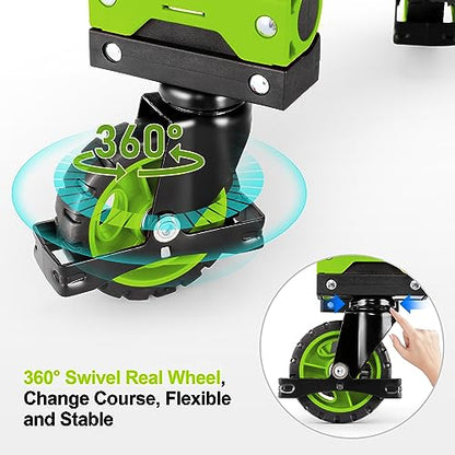 Folding Hand Truck Dolly, 330lb Convertible 4 to 2 Wheel Moving Cart, Green | Dolly Cart with Retractable, Aluminum Alloy & Cast Iron Build, Nylon Wheels,Compact Fold,for Moving,Office,Delivery,Outdoor - size: 330LB Green