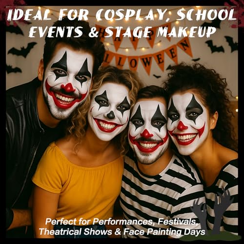 BOBISUKA Red Face Paint Stick, Highly Pigmented Full Coverage Washable Cream Face & Body Paint for Halloween Devil Clown Vampire Zombie Goth Cosplay SFX Makeup, Sports Eye Black Looks & Costume Party - color: Red