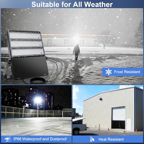Outdoor LED Stadium Flood Lights 2400W Equivalent Super Bright | 52200LM Wall Mount 360W Parking lot Commercial Lighting for Basketball Court, Arena, Barn 5500K 85-277V Waterproof Yard Lamp - size: Large/360-1