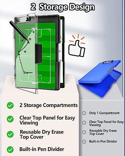 Clipboard with Storage, Nurse Dry Erase Clip Board, 8.5x11, Black | Dual Compartments, Clearview Dry Erase Panel, High Capacity Storage, Heavy Duty, Pen Holder, Side Opening, School/Office Use - color: Black