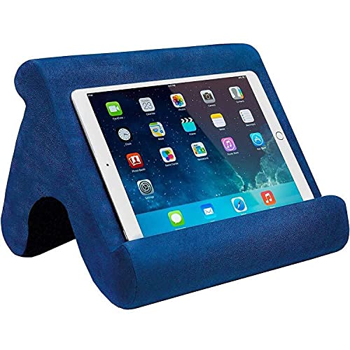 Tablet Pillow Stand - Tablet Holder Dock for Bed with Multi-Viewing Angles, Compatible with iPad Pro 9.7, 10.5,12.9 Air Mini 4 3, Kindle, Galaxy Tab, E-Reader (Blue) - color: Blue