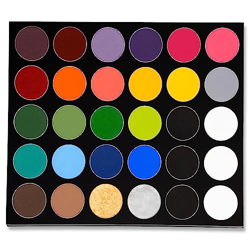 Mehron Makeup Paradise AQ - 30 COLOR PRO PALETTE, Water-Activated Makeup | 30 Color Professional Face & Body Paint Makeup for Cosplay, Theater, & Halloween. Vegan, Cruelty-Free, & Made in USA.