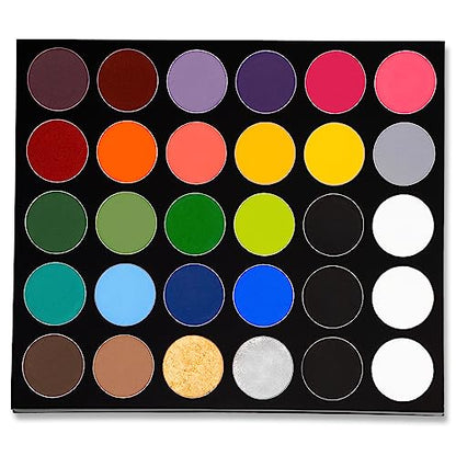 Mehron Makeup Paradise AQ - 30 COLOR PRO PALETTE, Water-Activated Makeup | 30 Color Professional Face & Body Paint Makeup for Cosplay, Theater, & Halloween. Vegan, Cruelty-Free, & Made in USA.