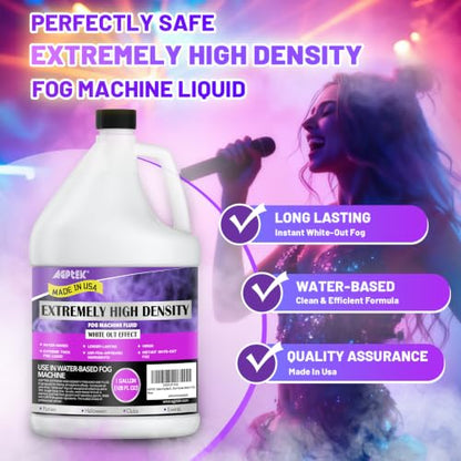 AGPTEK 1Gal Fog Machine Liquid, Extreme High Density Fog Juice, Water-Based | Fits 400-1500W Foggers, High Output, Long-Lasting Fog Liquid,Thick Atmosphere, Halloween, Indoor and Outdoor, Made in USA - color: 1Gallon-Extreme High Density