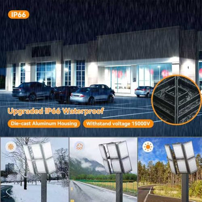 600W Flood Light Outdoor, 80000lm 6000K Daylight IP66 Waterproof,UL Approved Plug , Commercial Parking Lot Light,6 Adjustable Heads for Yard,Stadium Floodlight Bright Security Lights for Outdoor Area - size: 100W-6Pack-SP