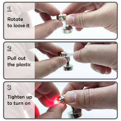 Suzeyar Metal Miniature LED Lights,Tiny Spot Light with Magnet Base,Battery Operated LED Lights,Wireless Miniature Spot Light for Artwork Painting,Jewelry Showcase,DIY Hand Craft (Red) - color: Red