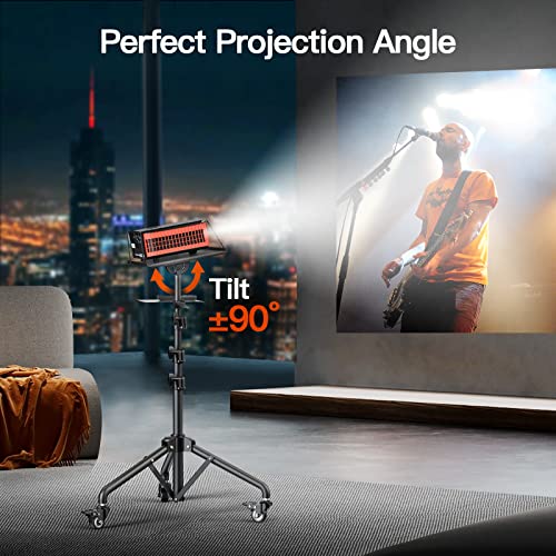 Amada Projector Stand with Wheels, Height Adjustable Rolling Stand with Mouse Tray, Bag Included - Ideal for Laptop, Projector, DJ, Sheet Music - AMPS05 - size: 25-51 inches
