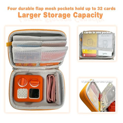 Hard Travel Case Compatible with Yoto Mini–Kids Audio & Music Player,Yoto Card Holder Bag with Adjustable Shoulder Strap for Up To 36 Audiobook Cards,Children’s mini Player.（Orange） - color: Orange