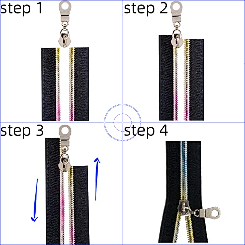 The Yards 10 Yards Bulk Navy Blue Nylon Coil Zipper with Rose Gold Teeth - Replacement Sewing Zipper with 10PCS Sliders for DIY Craft Bags - color: RoseGold-NavyBlue