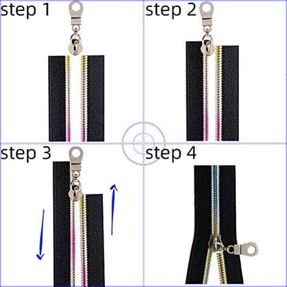 The Yards Pink Nylon Coil Zipper with Silver Teeth - 10 Yards Bulk Replacement Sewing Zipper with 10PCS Sliders for DIY Craft Bags - color: Silver-Pink