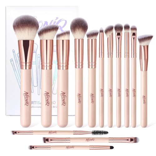 14 PCS Professional Makeup Brushes, Makeup Brush Set, Foundation Powder Blending Concealer Eyeshadows Blush Cosmetics Brushes,Versatile Face Make Up Tools For Liquid, Cream, Loose(Pink) - color: 14Pcs-Pink