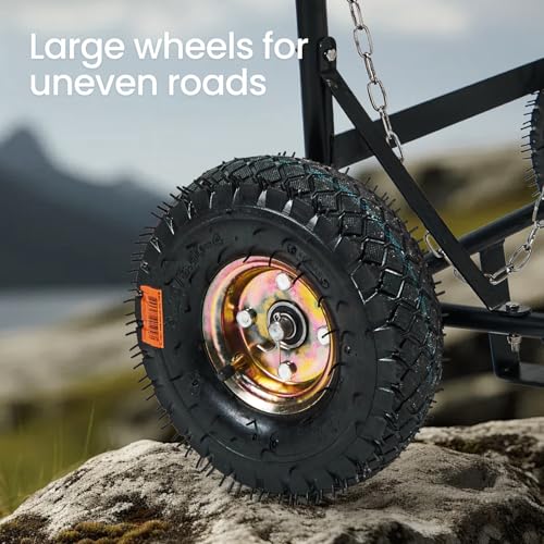 Ranein Dolly Cart for Portable Tankless Water Heater | Water heater dolly cart, steel frame, 10-inch wheels, foldable, holds 20lb propane tank, portable, for RO4K RO5K RO8K RO11K
