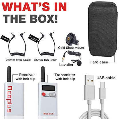 48 Channel Long Distance Audio Recording Noise Reduction Mic, Wireless Lavalier Microphone System with 1Receiver, 1Transmitters and 1Lapel Mic for Camera, phone, Interview (164 ft Audio Range) - size: UHF48-1T 1R
