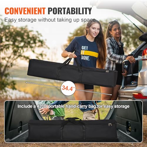 VEVOR Projector Screen with Stand, 120 inch 16:9 4K 1080 HD Outdoor Movie Screen with Stand, Wrinkle-Free Projection Screen with Bar Feet and Carry Bag, for Home Theater Cinema Backyard Movie Night