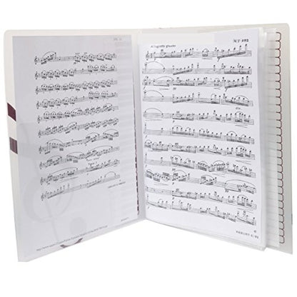Music Sheet File Paper Storage Folder Documents Holder Blank Sheet Files Plastic A4 Size 40 Pockets (Music Instrument White) - color: Music Instrument White