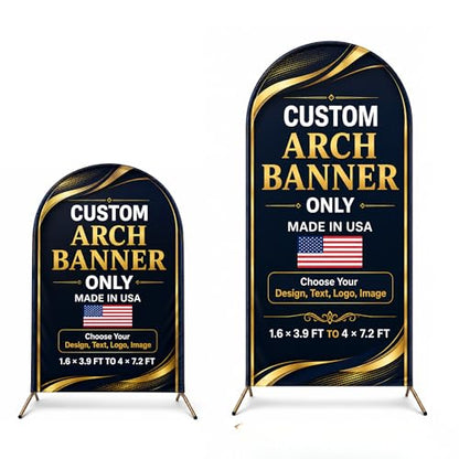 Custom Backdrop Arch Cover by BCB, 2-side Custom arch covers Printed in USA | 3.9 to 7.2 ft custom arch backdrop cover only, no stand, personalized backdrop customize photo for gender reveal, baby shower - color: Arc Banner