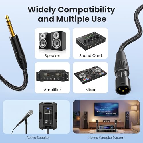 XLR to 1/4, TRS to XLR Male 25ft 2Packs Gold-Plated Connectors - size: XLR Male 25ft 2Pack