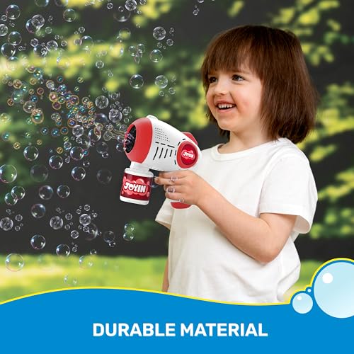 JOYIN 2 Kids Bubble Guns with 4 Bottles Solution, Automatic Bubble Machine Gun with 8 Holes for Kids, Adults, Summer Toys, Easter Basket Stuffers, Birthday Gift, Party Favors-Blue,Red - color: Red, Blue