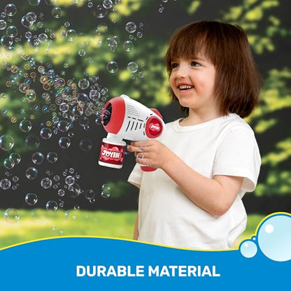 JOYIN 2 Kids Bubble Guns with 4 Bottles Solution, Automatic Bubble Machine Gun with 8 Holes for Kids, Adults, Summer Toys, Easter Basket Stuffers, Birthday Gift, Party Favors-Blue,Red - color: Red, Blue