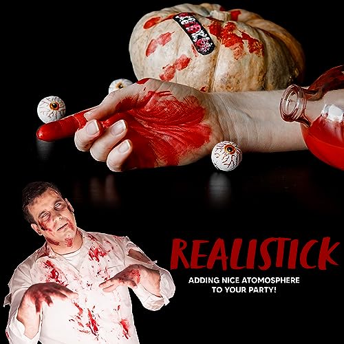 Spooktacular Creations 16 Pcs Halloween Family Makeup Kit Face Body Paint with Liquid Blood Gel, Fake Blood and More Easy On Makeup Set for Zombie Costume Cosplay Halloween Party Supplies