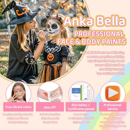 Professional Face Paint（60gm),Water Activated Face Body Painting Kit for Kids & Adults,Hypoallergenic & Non-Toxic,Perfect for Birthday Parties/Halloween/Carnival - color: Six-panel face paint tray