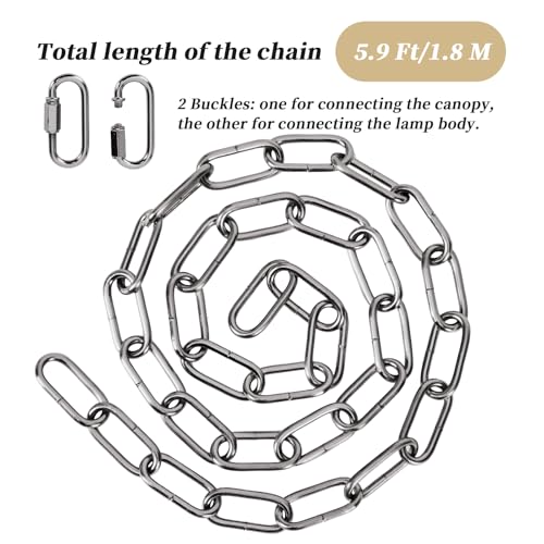 Heavy Duty Light Fixture Canopy Kit 5.3 Inches Diameter & 5.9 Feet Chain Ceiling Mounting Hardware for Pendant Light, Chandelier or Swag Light Fixtures, Chrome - color: Chrome