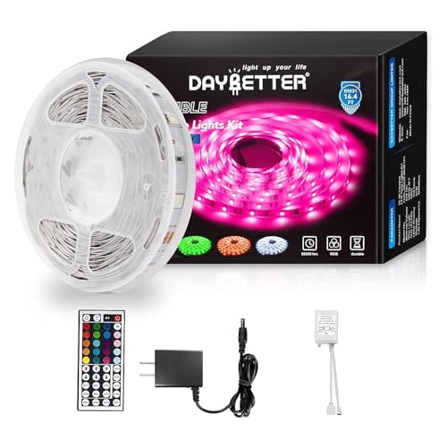 DAYBETTER Led Strip Lights 16.4ft W/ Remote Controller and Power Supply - size: 16.4ft