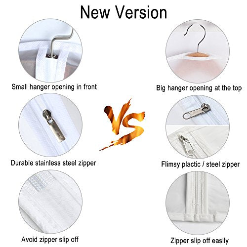 Garment Bags, Set of 5 Lightweight 40 Inch Suit Bags with Full Stainless Steel Zipper, Garment Bags for Storage/Closet/Travel (24"x40") - size: 24 x 40 Inch