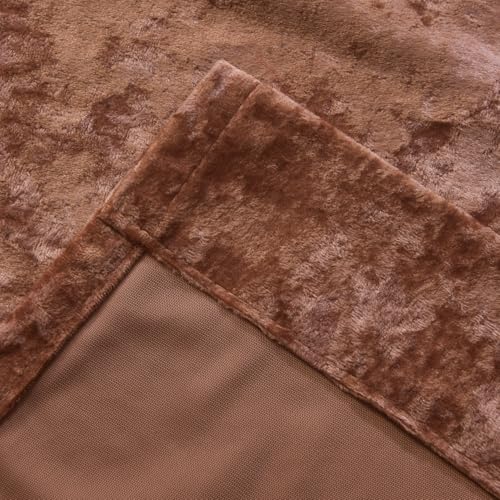 Dusty Pink Velvet Curtains 96 Inches, Super Soft Light Dimming Drapes for Nursery Girls Bedroom Elegant Thermal Insulated Panels with Energy Saving Design, W52 x L96, 2 Panels - color: Dusty Pink, size: 52"W x 96"L (Pack of 2)