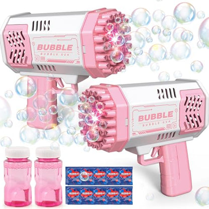 JONEG Toys for 3-8 Year Old Boys Girls Kids- Bubble Machine for Kids, Gifts - color: Pink+pink
