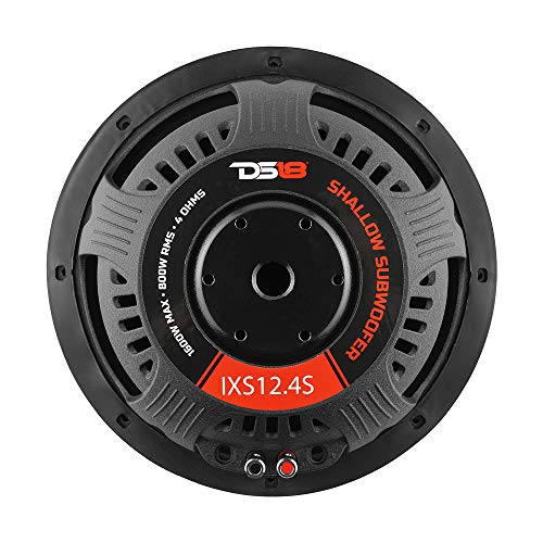 DS18 IXS10.4D Shallow Car Subwoofer - 10" 1000W MAX Power, 500W RMS, Dual Voice Coil, 4+4 Ohms Impedance (1 Speaker) - style: Single 4-Ohms