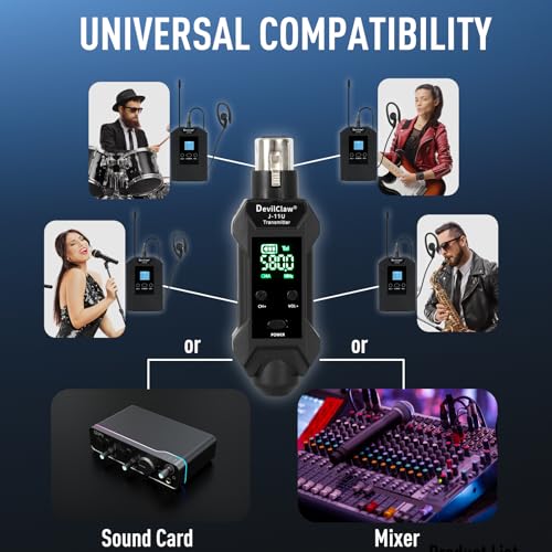 Wireless in Ear Monitor System with Transmitter Clip on Receiver Automatic Pairing in-Ear Monitoring for Studio,Guitar,DJ,Live Performance