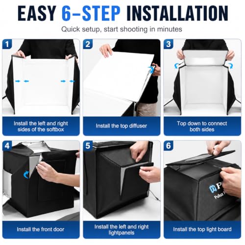 PULUZ Upgraded 16"x16" Photo Studio Light Box & Soft Box | 480 LED Beads, CRI 95+, 4 Color PVC Backdrops, Anti-Reflection, Professional Shooting Tent for Jewelry & Product Photography - size: Upgrade 16 Inch