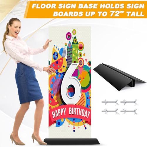 Blulu 1 Pcs 36 Inches Metal Floor Sign Stand Holder M Mount Holder Graphic Floor Standing Display Stand for Composite Foam Board, Acrylic Glass Sign, Base Only - size: 36 inches