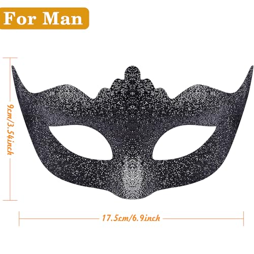 SIQUK Couple Masquerade Masks Set Venetian Party Mask Costume Mask - color: Diamond Black