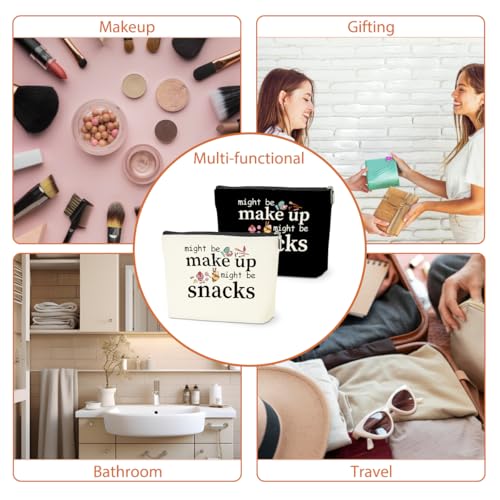 2 PCS Friend Gifts for Women Makeup Bag Snack Bag Funny Gifts Cosmetic Bags | Sister Birthday Christmas Graduation Friendship Gift for Daughter From Mom - might be makeup might be snacks - color: Multicolor 0081