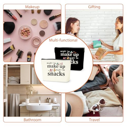 2 PCS Friend Gifts for Women Makeup Bag Snack Bag Funny Gifts Cosmetic Bags | Sister Birthday Christmas Graduation Friendship Gift for Daughter From Mom - might be makeup might be snacks - color: Multicolor 0081
