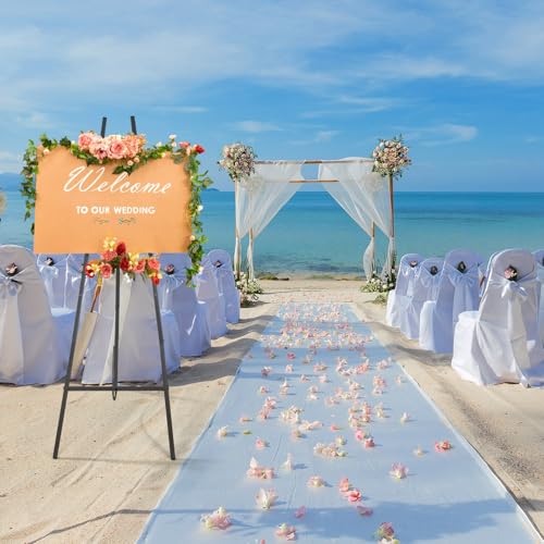 Black Croblissful 50" Easel Stand for Wedding Sign Adjustable, Metal | 3 Tier Height, Display Easel with Chain, Heavy Duty Floor Tripod, Welcome Wedding Baby Shower Sign, Painting Canvas Poster - color: Black