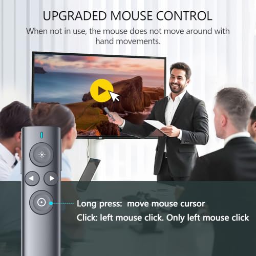Norwii N95s Presentation Clicker with Digital Laser Pointer for TV Screen - color: Red - USB-A