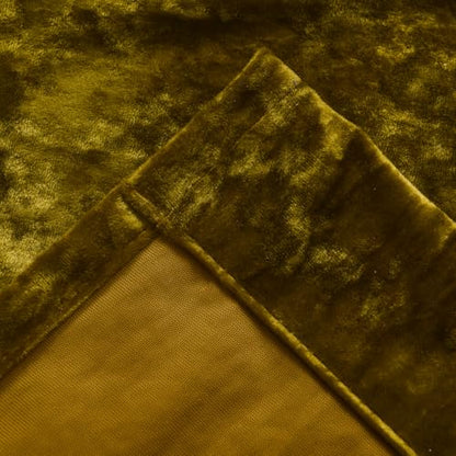 Lux Moss Green Crushed Velvet Curtains 2 Panel Set - 84 inches Long Room Darkening Luxury Distressed Velvet Rod Pocket Window Drapes for Living Room Bedroom 52" W x 108" L - color: Moss Green, size: 52"W x 108"L (Pack of 2)