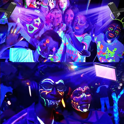 Black Lights 500W LED Black Flood Light with Plug(6ft Cable) for Body Paint, Fluorescent Poster, Neon Glow in The Dark Night - size: 500