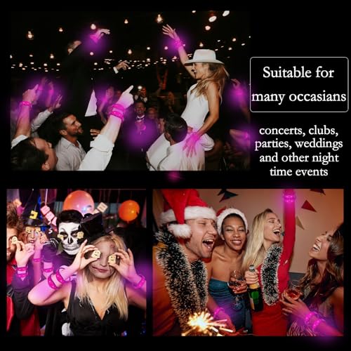 100 Pcs LED Bracelets Sound Activated with Flashing LED Strobe Music Control Light Up Bracelets for Rave, Game Prizes, Birthday Party Favor,Valentine's Day gift - color: Hot Pink