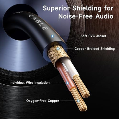 Cable Matters 6.35mm 1/4 Inch TRS to XLR Cable, Male to Male, 6ft | XLR to TRS Cable, M-M, Black, Not for Microphone Use - size: 6 ft