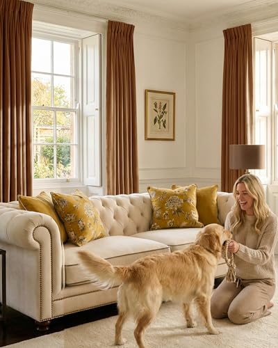 NICETOWN Blackout Pinch Pleat Velvet Curtains 90 Inch Heavy Back Tab Energy Saving Room Darkening All Season Gold Brown Drape, Luxury for Bedroom/Living Room/Dining Room/Office, W40 x L90, 2 Panels - color: Gold Brown, size: 40"W x 90"L (Pack of 2)