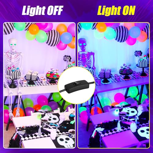 45W*6 Linkable Black Light Bar LED Blacklight with 6.6ft Cord, Glow in The Dark Each Light Up 28x28ft for Neon Party, Body Paint, Fluorescent Poster, Birthday, Halloween, Bedroom - style: 6 Pack