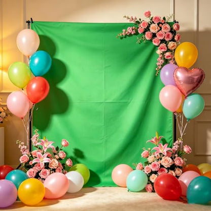 Green Photography Backdrop for Photoshoot, 10x10 Ft Polyester Photo Backdrop Curtains, Green Backdrops Screen for Photo Studio, Video, Content Creators, Birthday Parties Background - color: Light Green