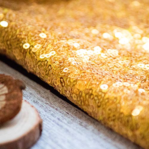 JYFLZQ Gold Sequin Backdrop Curtains for Party 2ft x 8ft 4Panel - color: Gold, size: 2 ft x 8 ft - 4 Panels