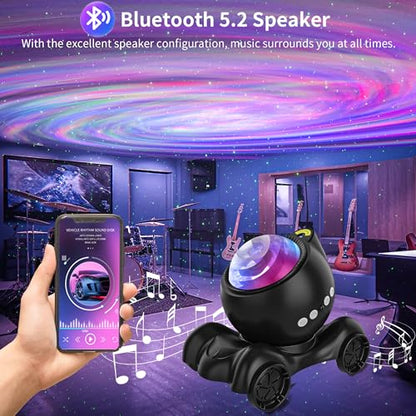 ENOKIK Galaxy Projector, Star Aurora Night Light Bluetooth Speaker, Black - color: Black
