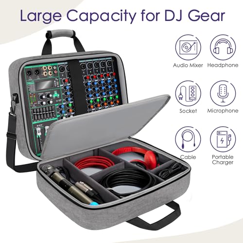 SNIGJAT Audio Mixer Case Fits RODECasterPro II with Adjustable Storage Grey - color: Grey
