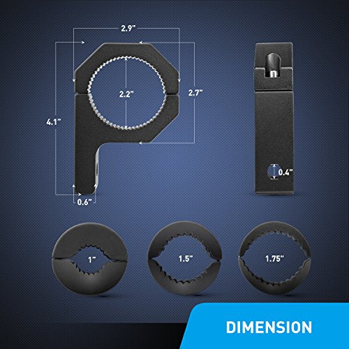 Nilight - 90020D 4PCS Mounting Bracket Kit LED Off-Road Light Horizontal Bar Tube Clamp Roof Roll Cage Holder,2 Years Warranty, Black | Fits 1", 1.5", 1.75", 2" Horizontal Bars Roll Cage Bull Bar Roof Rack Mount Holder for Truck ATV UTV SUV Boat - size: F